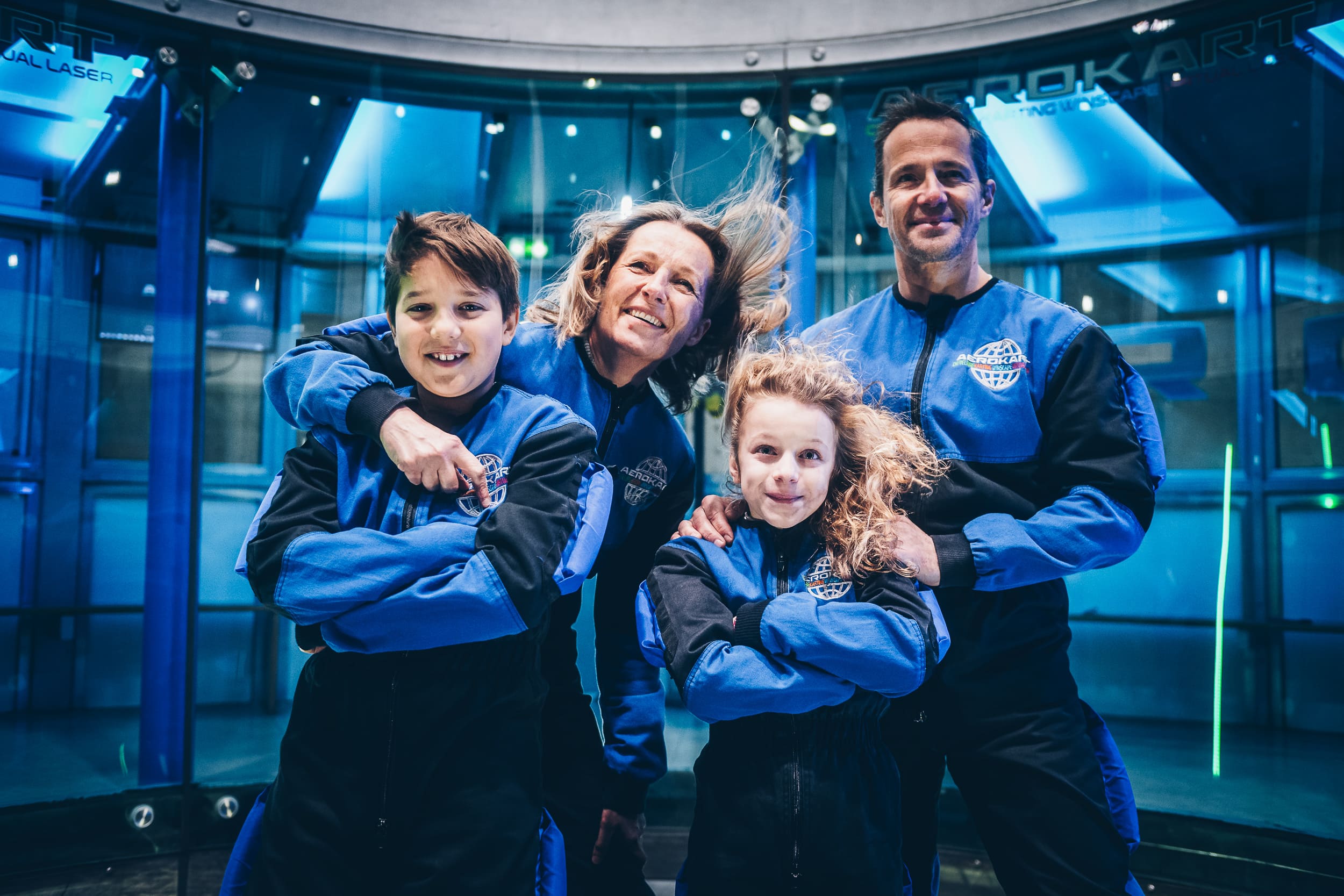 Une famille en soufflerie chez Aerokart